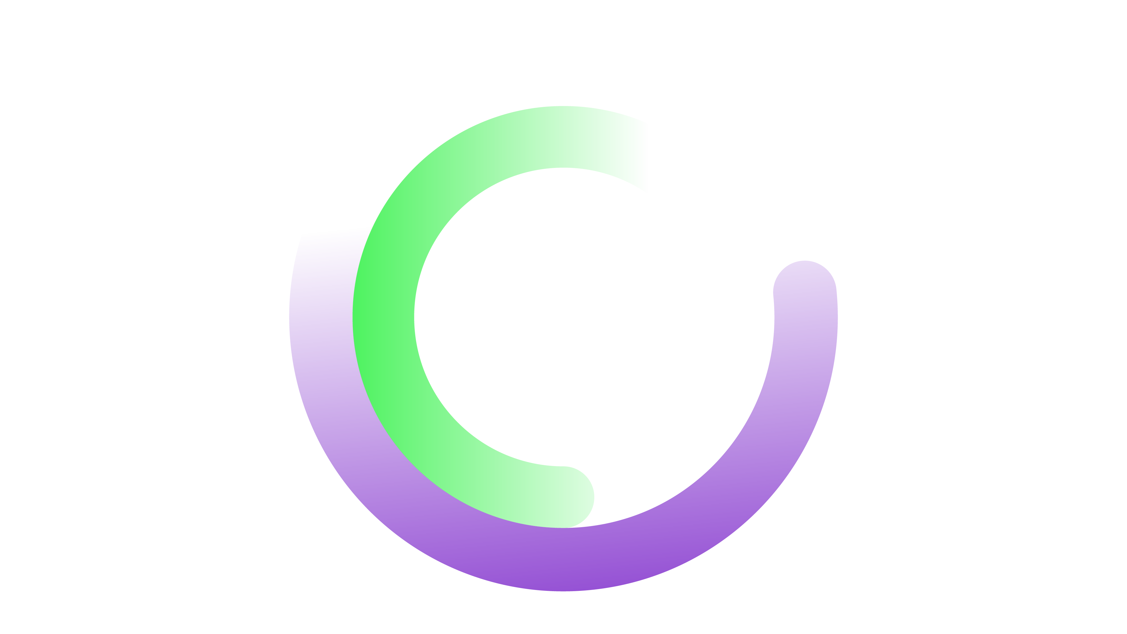Open arc in purple and green, like a gauge