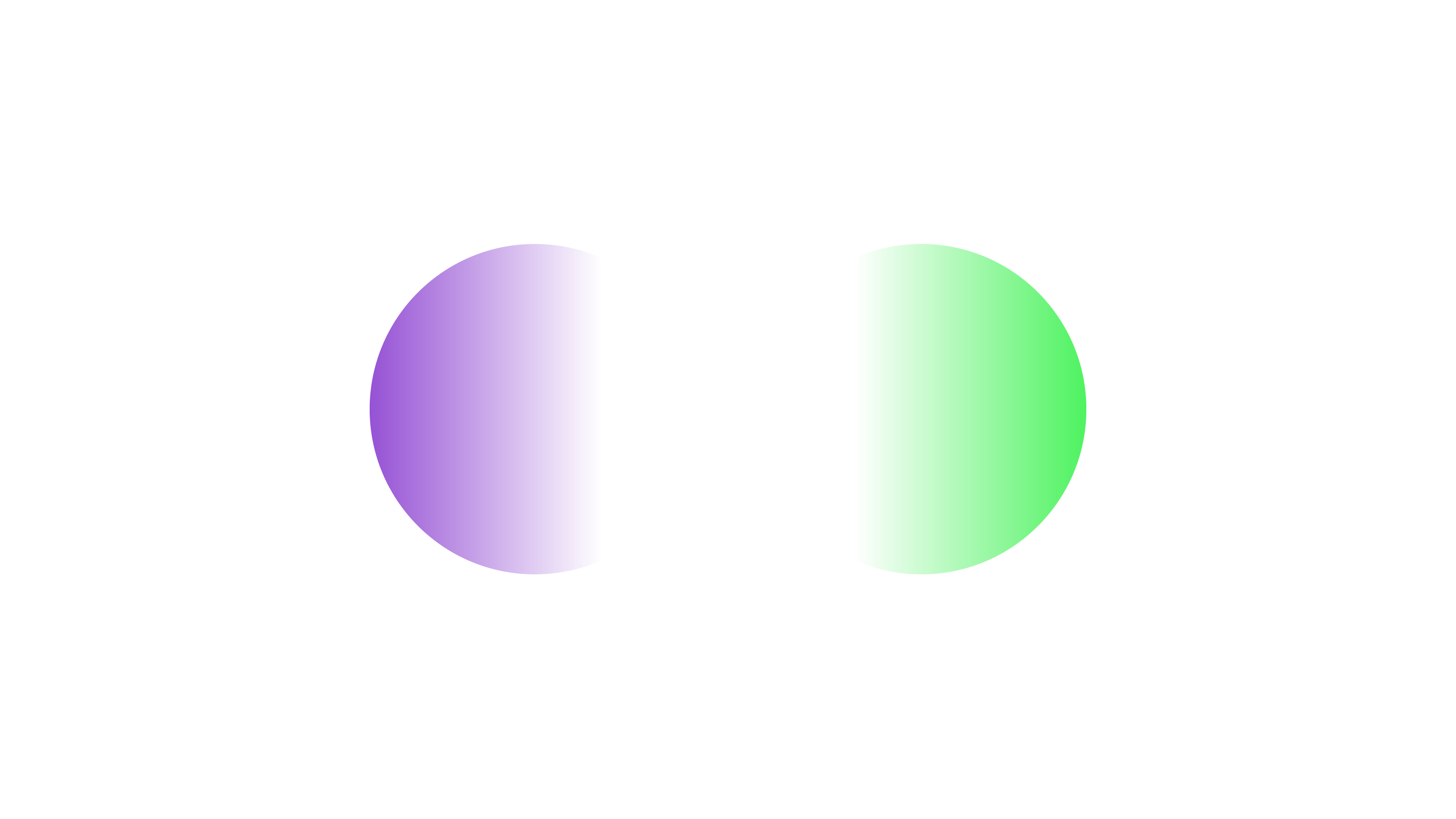 Two gradient half circles facing each other
