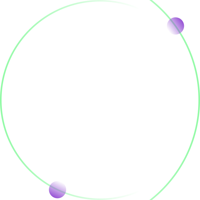 A wide orbit ellipse with dots on its path